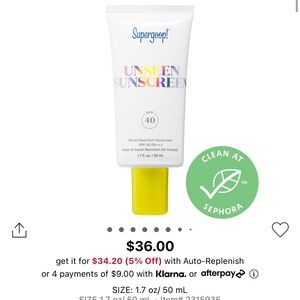 Supergoop! Unseen Sunscreen - Brand New